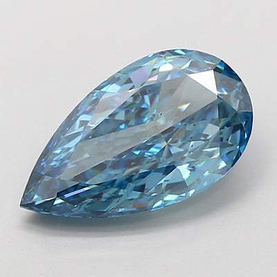 2.81 carat fancy vivid blue pear lab grown diamond VS2 clarity