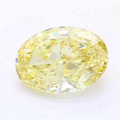 1.06 carat fancy intense yellow oval lab grown diamond VS1 clarity