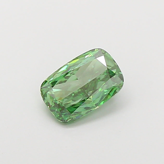 1.01 carat fancy vivid green cushion lab grown diamond VVS2 clarity