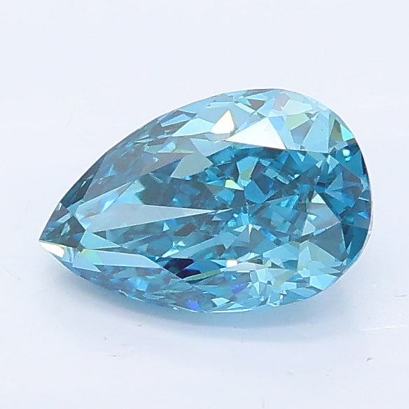 1.04 carat fancy vivid blue pear lab grown diamond VS1 clarity
