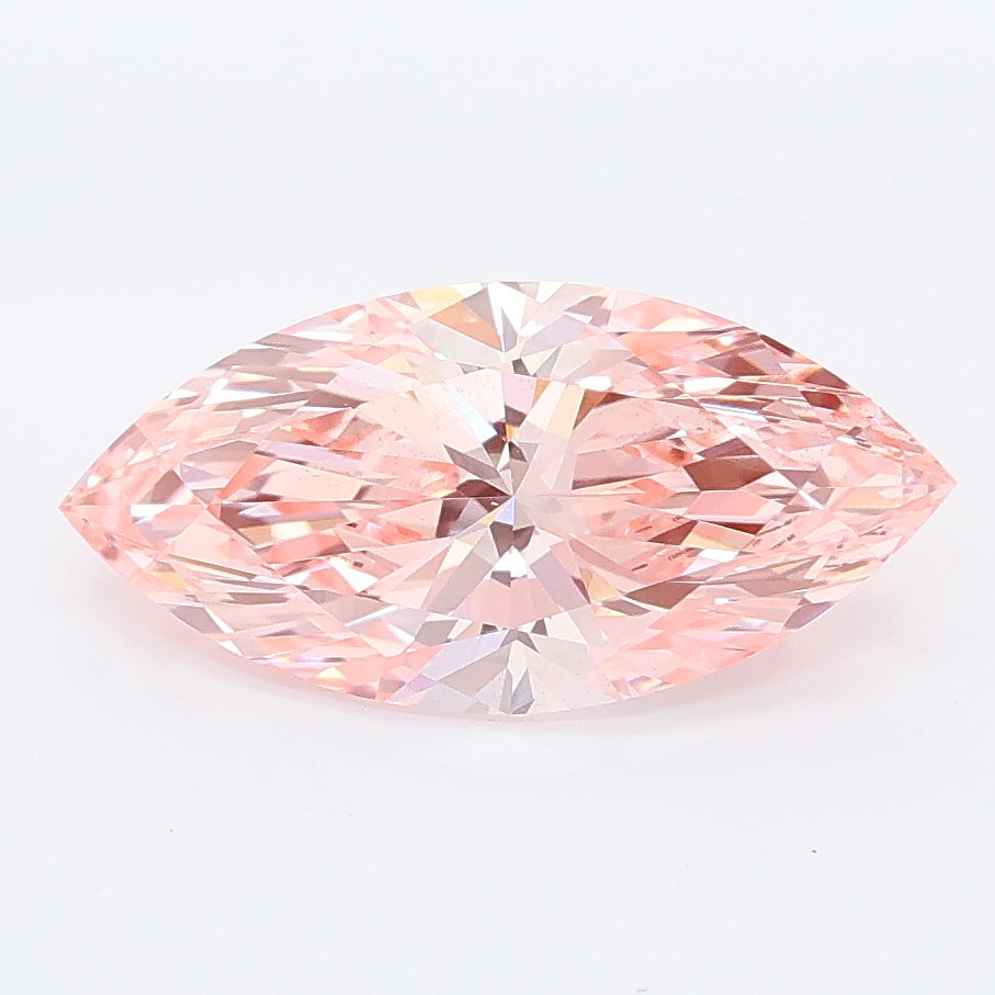 2.06 carat fancy pink marquise lab grown diamond VS1 clarity