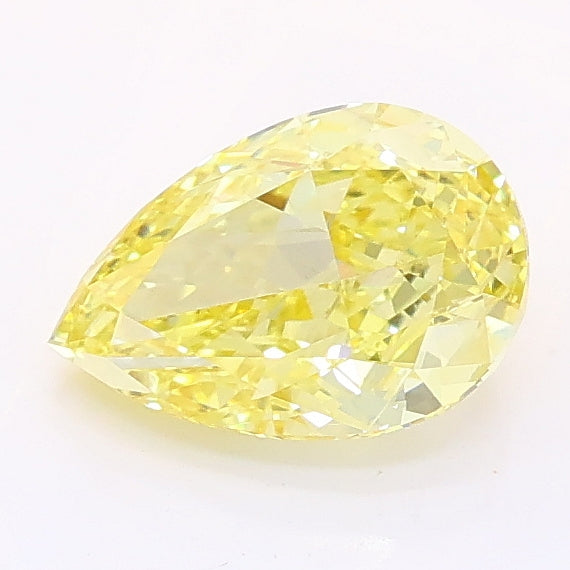 1.15 carat fancy intense yellow pear lab grown diamond VS1 clarity