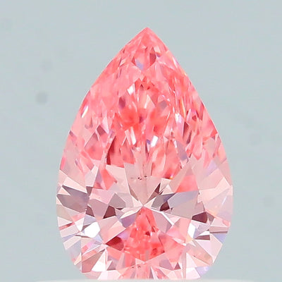 0.41 carat fancy vivid pink pear lab grown diamond VS1 clarity