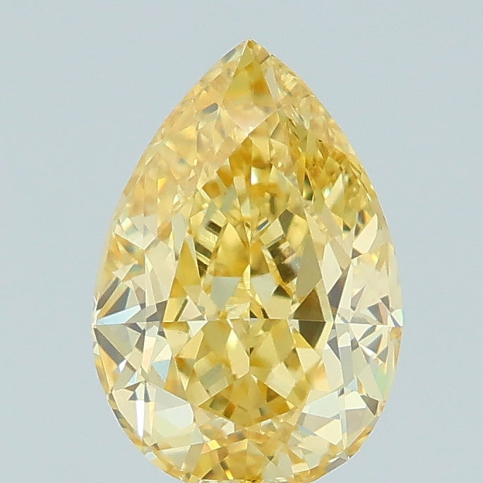 1.04 carat fancy yellow pear lab grown diamond VS1 clarity