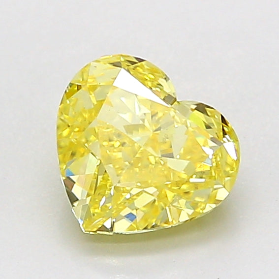 1.09 carat fancy intense yellow heart lab grown diamond VVS2 clarity