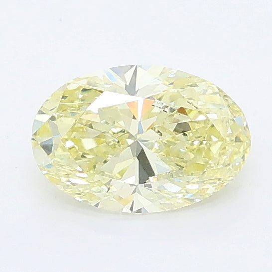 0.71 carat fancy intense yellow oval lab grown diamond VS1 clarity