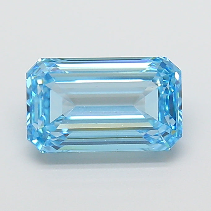3.01 carat fancy vivid blue emerald lab grown diamond VS1 clarity