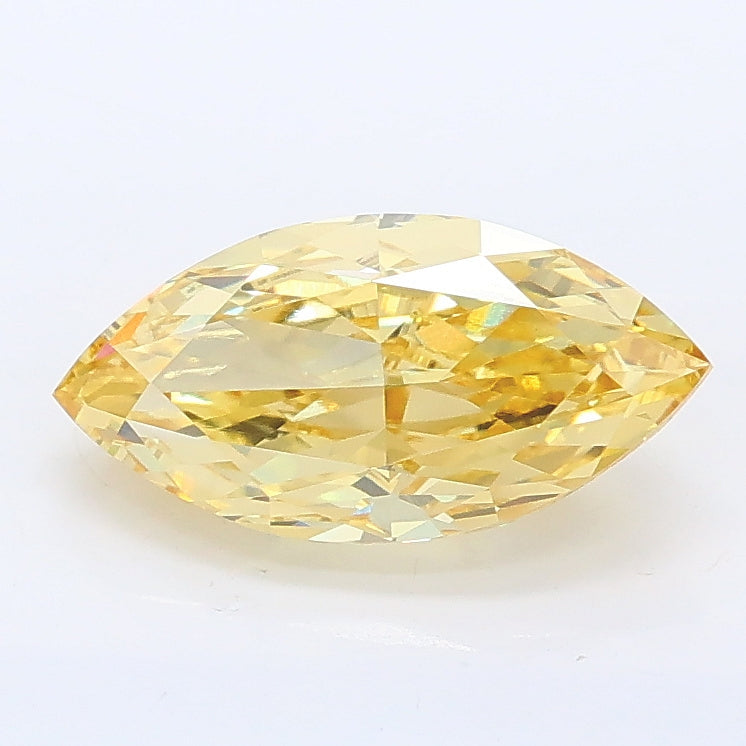 1.56 carat fancy intense yellow marquise lab grown diamond VVS2 clarity