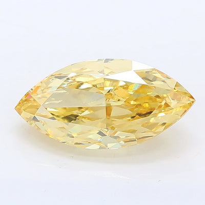 1.56 carat fancy intense yellow marquise lab grown diamond VVS2 clarity