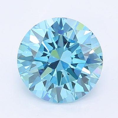 1.13 carat fancy vivid blue round lab grown diamond VS1 clarity