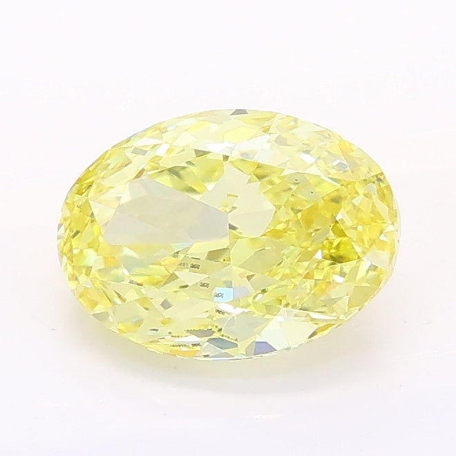 1.54 carat fancy intense yellow oval lab grown diamond VS2 clarity