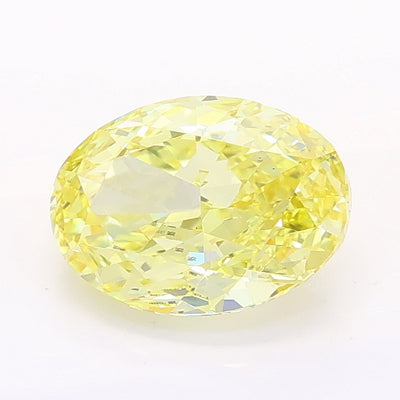 1.54 carat fancy intense yellow oval lab grown diamond VS2 clarity