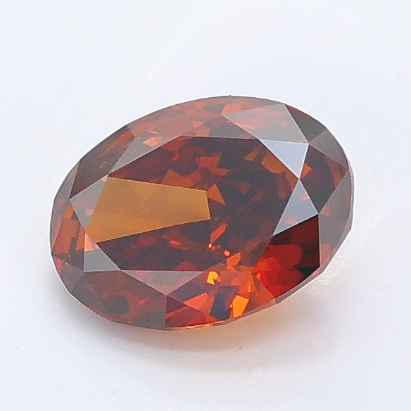 1.05 carat fancy deep orange oval lab grown diamond VS1 clarity