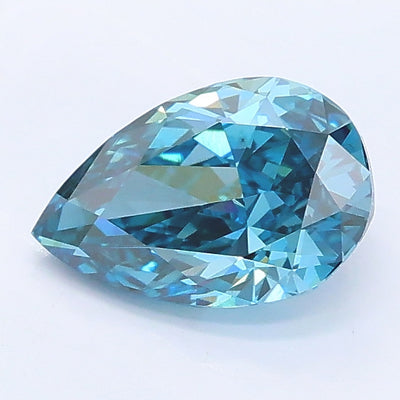 1.07 carat fancy vivid blue pear lab grown diamond VS1 clarity