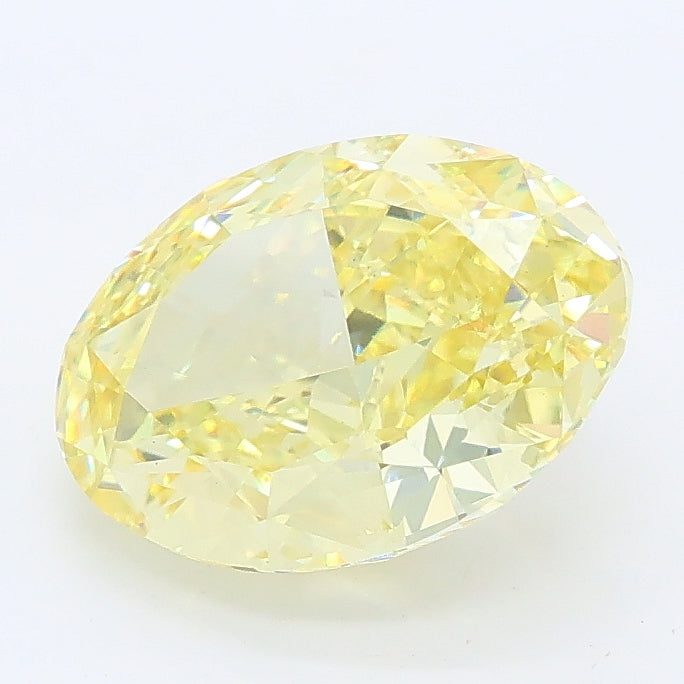 2.70 carat fancy intense yellow oval lab grown diamond VS1 clarity