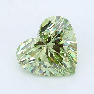 1.52 carat fancy intense green heart lab grown diamond VS2 clarity