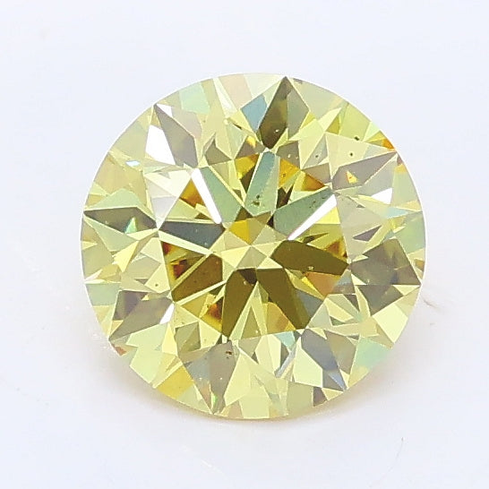 0.95 carat fancy yellow round lab grown diamond VS2 clarity