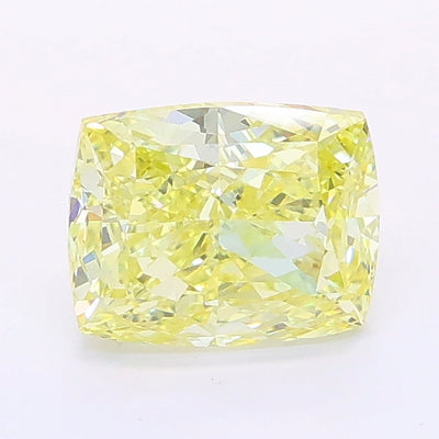 1.14 carat fancy yellow cushion lab grown diamond VVS2 clarity