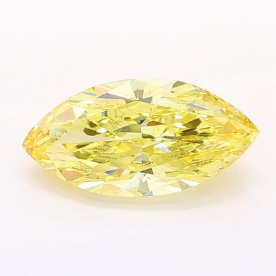 1.38 carat fancy intense yellow marquise lab grown diamond VS2 clarity