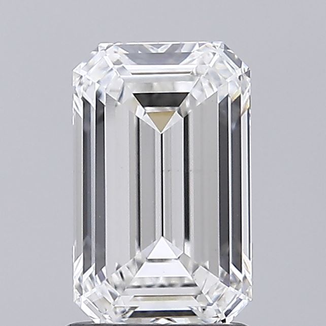 1.55 carat emerald lab grown diamond F color VS1 clarity