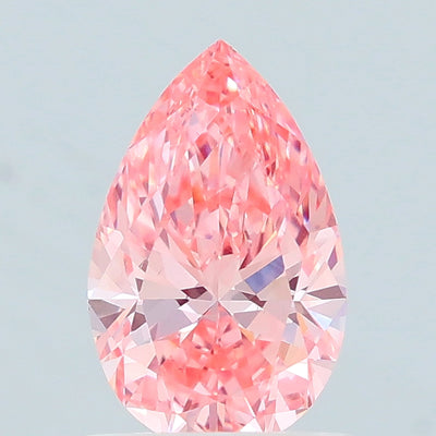 0.80 carat fancy vivid pink pear lab grown diamond VS2 clarity