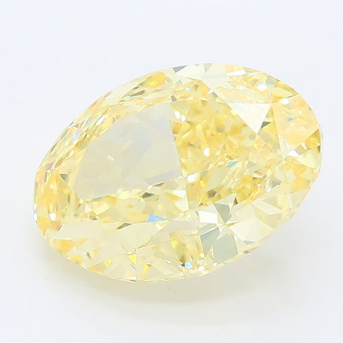 2.83 carat fancy intense yellow oval lab grown diamond VVS2 clarity