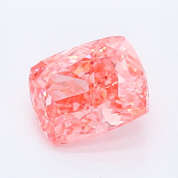 1.00 carat fancy vivid pink cushion lab grown diamond VVS2 clarity