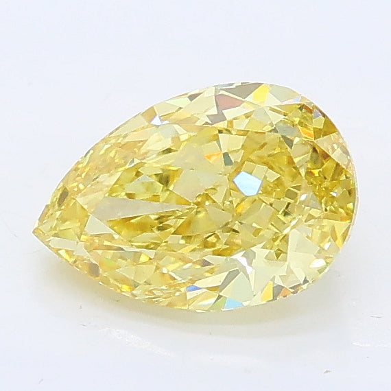 1.08 carat fancy intense yellow pear lab grown diamond VS1 clarity