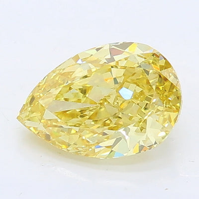 1.08 carat fancy intense yellow pear lab grown diamond VS1 clarity