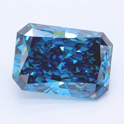 2.86 carat fancy vivid blue radiant lab grown diamond VS2 clarity