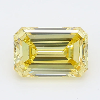 1.13 carat fancy vivid yellow emerald lab grown diamond VS1 clarity