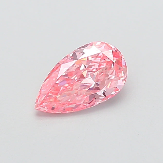 0.88 carat fancy vivid pink pear lab grown diamond VS2 clarity