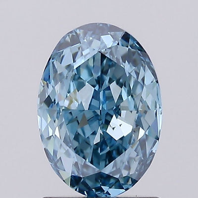 1.50 carat fancy vivid blue oval lab grown diamond VS2 clarity