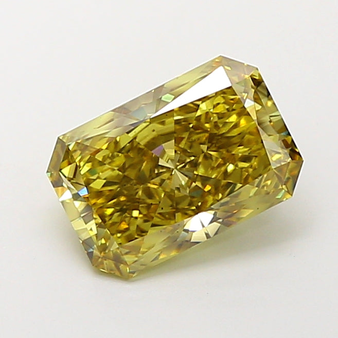 3.00 carat fancy intense yellow radiant lab grown diamond VS2 clarity