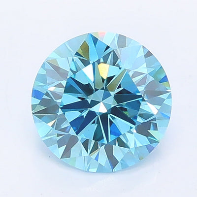 1.01 carat fancy vivid blue round lab grown diamond VS1 clarity