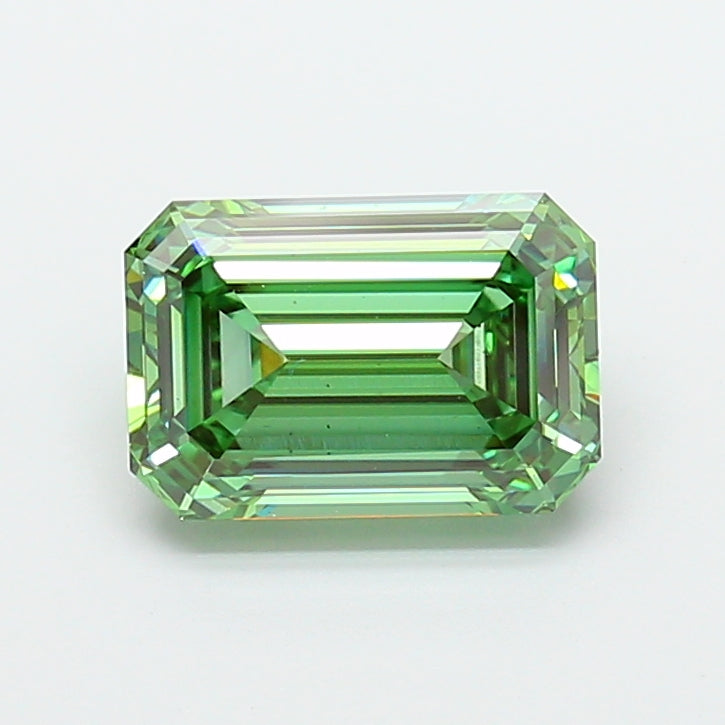 4.06 carat fancy vivid green emerald lab grown diamond VS1 clarity