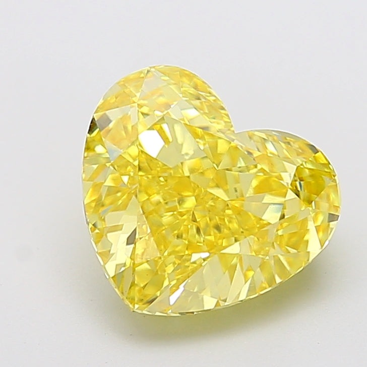 5.03 carat fancy vivid yellow heart lab grown diamond VS1 clarity