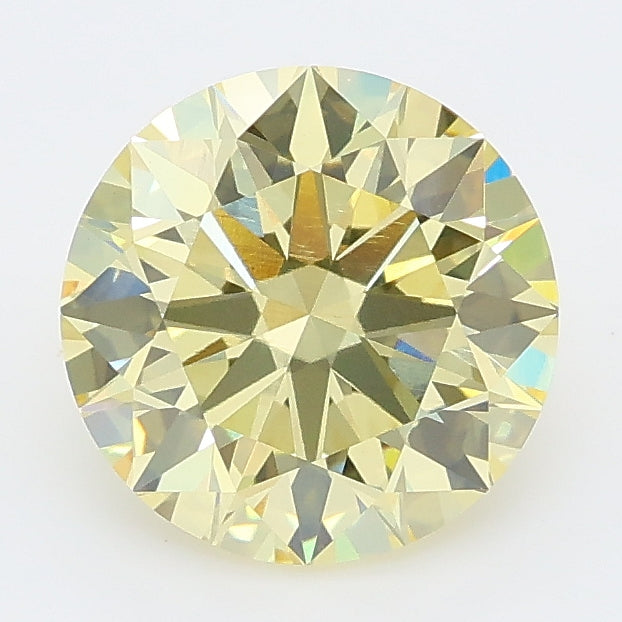 2.03 carat fancy light yellow round lab grown diamond VVS2 clarity