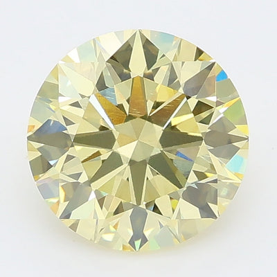 2.03 carat fancy light yellow round lab grown diamond VVS2 clarity