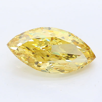 2.20 carat fancy intense yellow marquise lab grown diamond VS1 clarity
