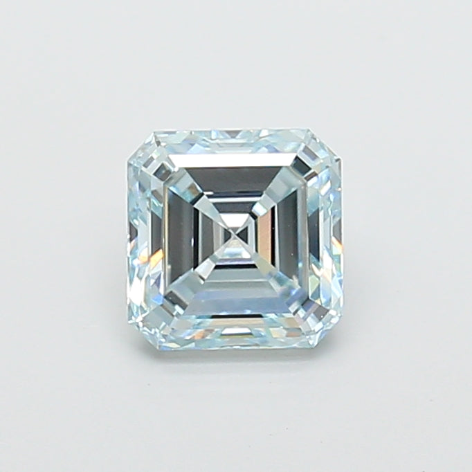 2.03 carat fancy intense greenish blue asscher lab grown diamond VVS2 clarity