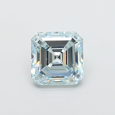 2.03 carat fancy intense greenish blue asscher lab grown diamond VVS2 clarity