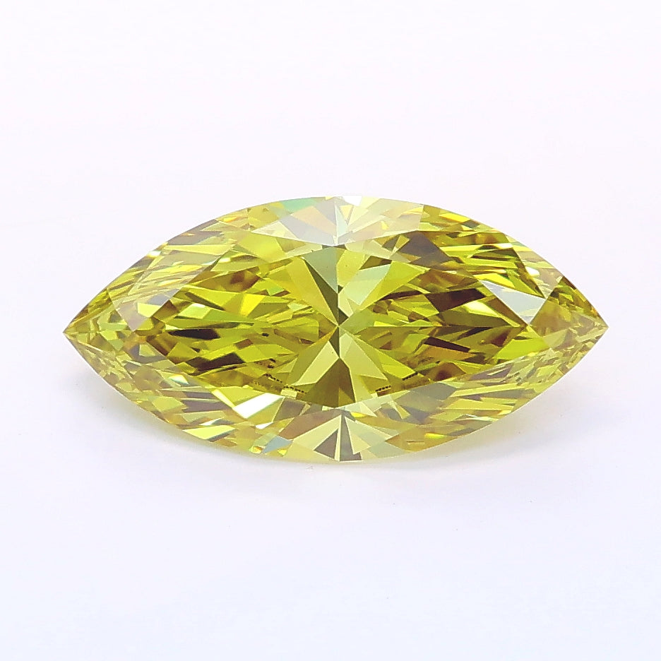 1.66 carat fancy intense grayish yellow marquise lab grown diamond VS1 clarity