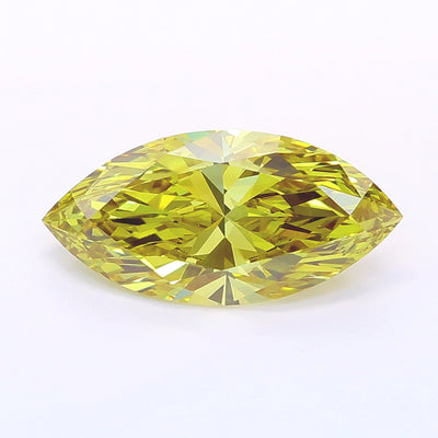 1.66 carat fancy intense grayish yellow marquise lab grown diamond VS1 clarity