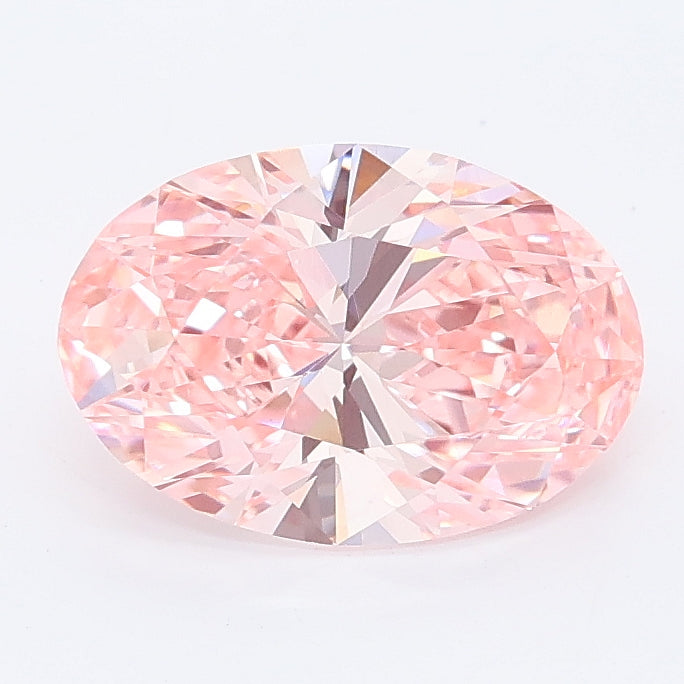 1.62 carat fancy pink oval lab grown diamond VVS2 clarity