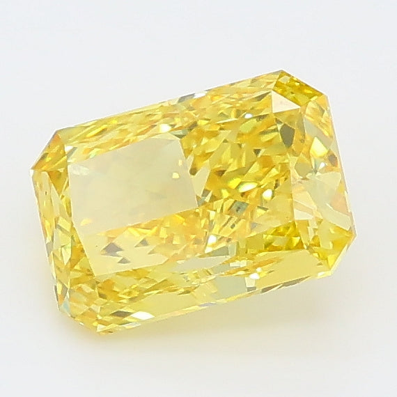 1.19 carat fancy vivid yellow radiant lab grown diamond VVS2 clarity