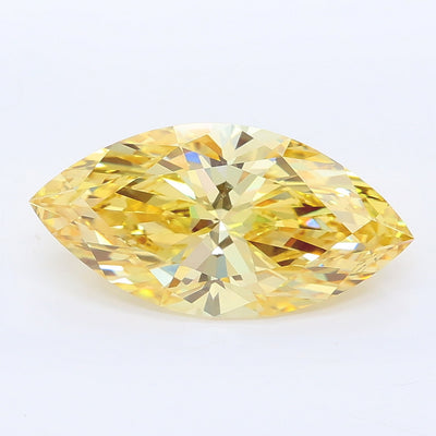 3.03 carat fancy intense yellow marquise lab grown diamond VVS2 clarity