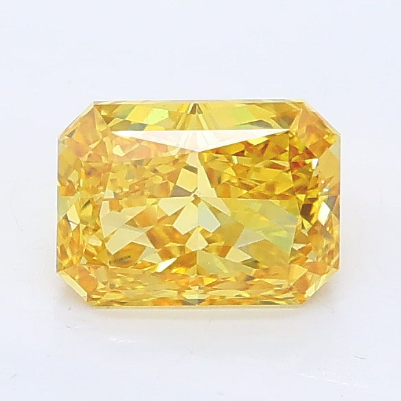 1.09 carat fancy vivid yellow radiant lab grown diamond VS1 clarity