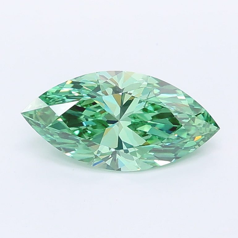 1.00 carat fancy vivid green marquise lab grown diamond VS2 clarity