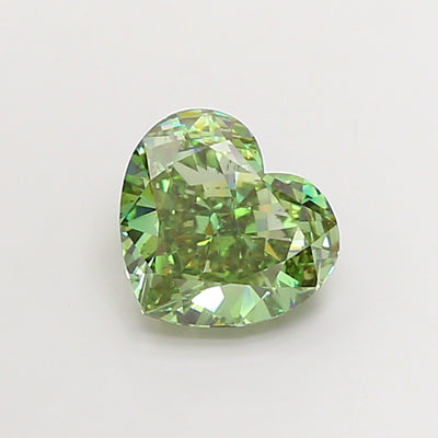 4.00 carat fancy vivid green heart lab grown diamond SI1 clarity